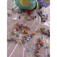 Mini Square Letter Beads Letter Block Beads Mini Letter Beads