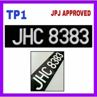 Standard Car Number Plate *WHITE PLASTIC FONTS* Nombor plat kereta standard JPJ Lulus