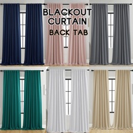 [Ready Stock] Rod Pocket and Back Tab Blackout Curtain for Bedroom 12 Colors Available Thermal Insulated Room Darkening Curtains for Living Room