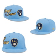 📦Adjustable Milwaukee Brewers Snapback Cap MLB Men Women Hip Hop Hat Topi Embroidery Caps 9FIFTY Hat