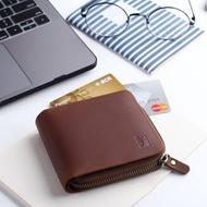 Dompet kulit pria pendek Zipper Leather Card Holder - ISHIYA IGOR