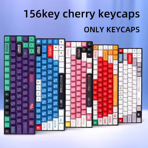 Eva 00 01 02 04 08 Retro purple blue pink red grey Keycaps Cherry Profile  PBT key cap set for GMK m