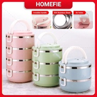 Stainless Steel Lunch Box Multicolor 2 Tier / 3 Tier / 4 Tier Portable Bento Bowl Food Container W0K