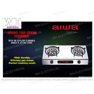 AIWA 8 JETS DOUBLE BURNER STAINLESS STEEL GAS STOVE // DAPUR GAS AIWA