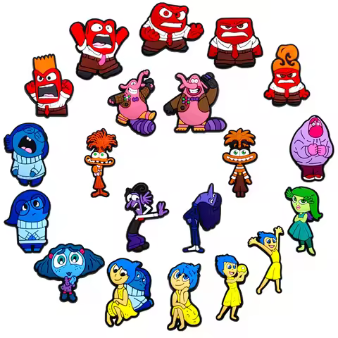 Mesuca Inside Out Design Shoe Charms Cartoon Emotion Character Clog Decor Detachable DIY Footwear Or