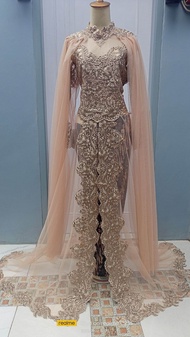 kebaya akad nikah/kebaya ekor panjang/gaun akad/gaun pengantin