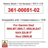 For Garmin Dezl 560LMT,560LT, 650LM,SAT NAV,52LM 5'' Nuvi 2565LM 361-00051-02 battery
