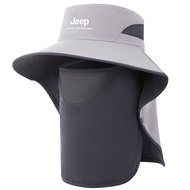 【Ready】🌈 Jeep Men's Fisherman Hat Summer Outdoor Fishing Sunscreen Sunshade Anti-UV Men's Mask Sun Hat