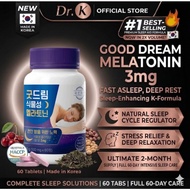 [Dr.K] Good Dream Plant-based Melatonin 3mg | Sleep Aid Supplement | Deep Sleep & Relaxation | 60 Ta