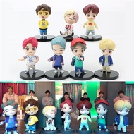 7Pcs/Set Mini Figure BTS Bangtan Boys Groups Anime Figurine Toy KPOP Stars Army Idol Collectible Doll Merchandise