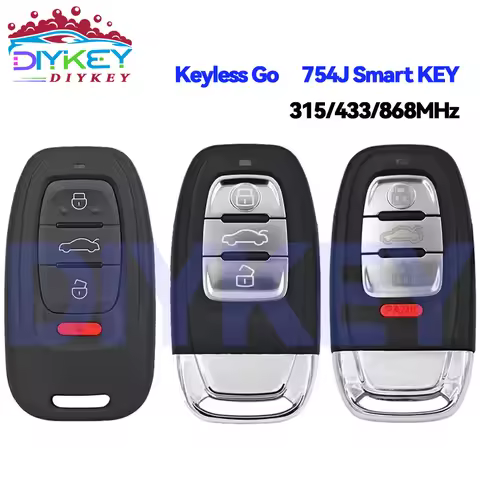 DIYKEY 315/433/868MHz 754J 754D/H/F/C/B Keyless Entry Go Remote Key For Audi A4 A6L A7 Q5 A4L A8L
