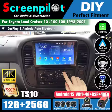 Android 16For Toyota Land Cruiser 10 J100 100 1998 - 2007 Carplay Auto 2K WIFI 5G Autoradio Screen C