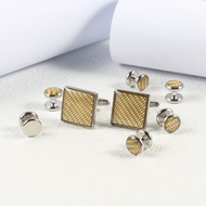 Fashion Accessories Cufflink New Square Gold Photo Paper Epoxy Placket Buckle Cufflink Set Men's Fre