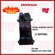 HONDA CITY GM2 TMO 2008-2010 POWER WINDOW SWITCH (MAIN) (5 BUTTON) (35750-TM0-Z01)