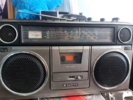古董 80年代  三洋日本收音機  sanyo 收音正常，卡帶皮帶老化