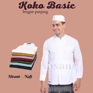 Kemeja Baju Koko Pria Dewasa Lengan Panjang Putih Premium Baju Koko