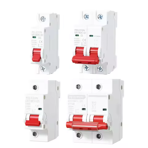 DC 1000V 1P 2P MCB Solar Mini Circuit Breaker Overload Protection Switch 6/10/15/20/25/40/50/63A/80/