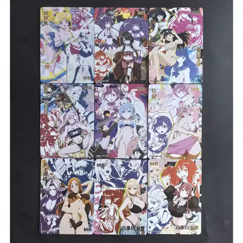 9Pcs/set Diy Anime Girl Rem Ram Kitagawa Marin Tokisaki Kurumi MR Signature Gold Hot Flash Card Anim