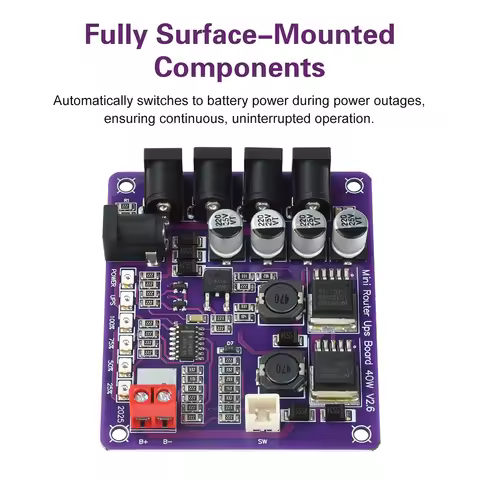 Mini Router Uninterruptible Power Supply Board 40W 12.6V Battery Charging Board 3S Lithium Battery I