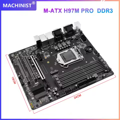 MACHINIST H97M PRO LGA 1150 Motherboard Support Intel Core I3 I5 I7 E3 CPU DDR3 RAM SATA3.0 USB3.0 N