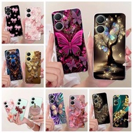 For Vivo Y03 Y03t Case Y18 Y18i Y18e Stylish Butterfly Painted Cover For Vivo Y28s Soft Slim Phone C