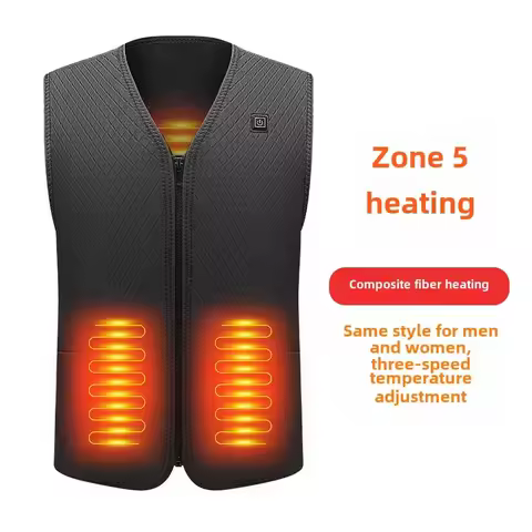 Heated Vest USB 9 Zone Heated Sleeveless Jacket Outdoor Warming Constant Temperature Heating Heated 