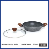 KH KI0650 30CM MARBLE PAN GLASS LID FRYPAN INDUCTION PAN INDUCTION PAN FRYING PAN PAN PANC