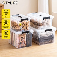 Citylife Transparent Organizer Stackable Storage Box Plastic Storage Box Organizer With Handle 12L/1