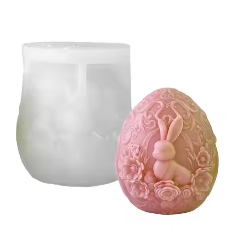 Easter Egg Mold Carved Flower Easter 3d egg silicone mold Easter Egg Candle Mold For Fondant Chocola