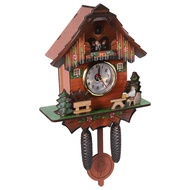 Q8P.K.YO-Antique Wooden Wall Clock Bird Time Bell Swing Alarm Watch Home Art Decor
