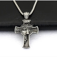 Jesus Cross Pendant Necklace -Stainless Steel
