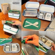 WS072 日本限定版 STARBUCKS不鏽鋼雙層保溫便當盒