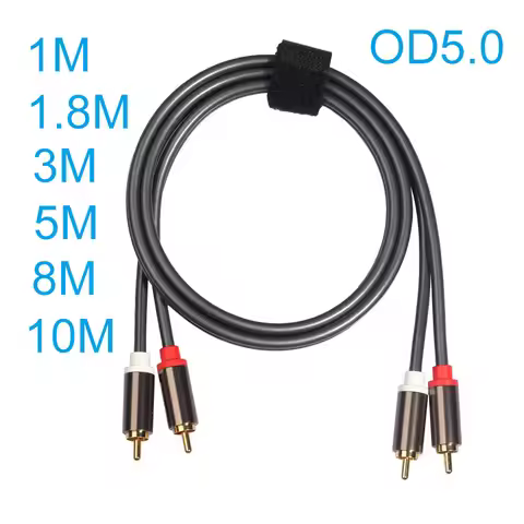 1m/1.8m/3m/5m/10m/3 feet RCA Audio Cable 2 RCA to 2 RCA 24K Gold Plated Oxygen Free Shielded Male To