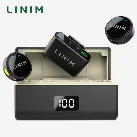 LINIM M8 Wireless Lavalier Microphone Noise Cancellation 23H Battery for iPhone Camera Type-C for Vl