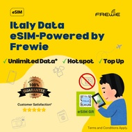Italy eSIM Data Roaming | Unlimited Data | Topup Available | QR Code via Email - Powered by Frewie