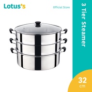 LOTUS'S STAINLESS STEEL 3TIER STEAMER 32CM