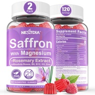 Saffron Supplements Gummies - 4 Months Supply - Saffron Extract 177mg 88.5mg, w/Magnesium Glycinate 