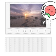 YRBWDYZDH A7 Binder Pages,  6-Ring Card Protector Sleeves, A7 Binder Refill