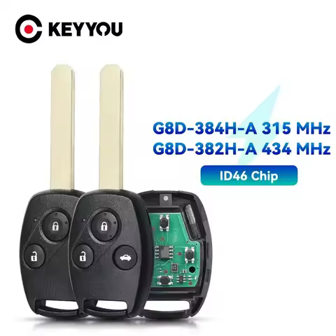 KEYYOU G8D-382H-A G8D-384H-A For Honda CR-V HR-V Civic Insight Ridgeline Accord 315Mhz 433.92Mhz ID4