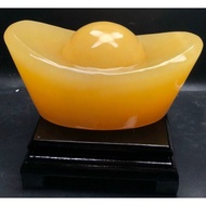 God of Wealth Worshiping Gold Bar 14cm weighs 1.1kg Jade Emperor Dragon Stone