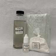 PAKET RESIN 250 GRAM TALC KATALIS MAT FIBER Recine BENING CLEAR TRANSPARAN Resine RED MERAH Talk Cat