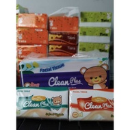 Clean Plus Tissue Package 1000 Sheets 2 Ply + Clean Plus 180 Sheets 2 Pack 2 Ply