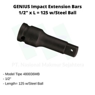 GENIUS Impact Extension Bars 1/2" x L=125mm w/Steel Ball