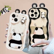 NY 49 Cute 3D Panda Doll Casing Xiaomi Mi 14T 14 13T 13 12 12X 12S 11 Lite POCO M3 X3 NFC Pro Redmi 