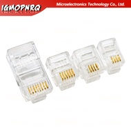 10PCS 4Pin 6Pin 8Pin Cable End Connectors Plugs telephone connector internet connector RJ9 4P4C RJ11