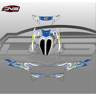 Transparent Mio Sporty Striping Sticker with Arai Motif Arai Sticker