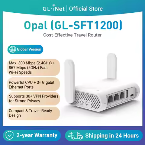 GL.iNet Opal(GL-SFT1200) Gigabit Dual-band Wireless Travel Router Support IPV6, Tor, Openwrt, Best V