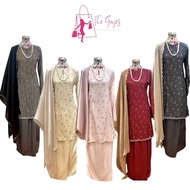 PLUS SIZE Baju Kurung Riau Sulam Tenun Damia | Dobby Silk