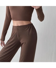 Quần Thể Thao Yoga Nữ Dáng Dài Cạp Cao Ống Đứng Thường Ngày Mùa Thu Quần Dài Ống Đứng Cạp Cao Che Mô