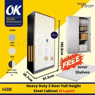 OKADA S118 Full Height Metal Cabinet / Almari Baju Besi Asrama / Almari Besi Berkunci / Office Steel Cabinet